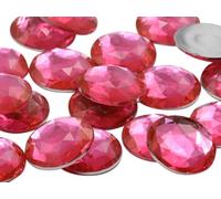 30mm Flat Back Round Acrylic Rhinestones Plastic Circle Gems for Costume Making Cosplay Jewels Pro Grade Embelishments - 12 Pieces (Pink Hot H114)
