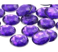 30mm Flat Back Round Acrylic Rhinestones Plastic Circle Gems for Costume Making Cosplay Jewels Pro Grade Embelishments - 12 Pieces (Purple Violet H132)