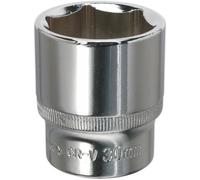 30mm Forged Steel Drive Socket - 1/2" Square Drive - Polished Chrome Vanadium