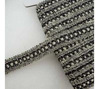 30mm Gimp Braid Upholstery Trim Edging Costume 9 Colours Buy 1 2 or 4m+ 601D, 213341 Black Cream Victorian, 2 Metres