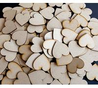 30mm Heart MDF Wooden Blank Embellishment - Decoration - Pack of 30