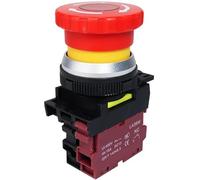 30mm LA36M Emergency Stop Push Button Switch Latching 220v 12v 24v(With red light,ACDC24v)