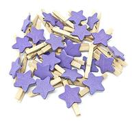 30mm Mini Clothes Pegs with 18mm Purple Stars Craft For Shabby Chic Wedding (25)
