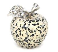 30mm Natural Clear Quartz Apple Figurine - Reiki Healing Crystal, Energy Stone, Desk Decor Gift