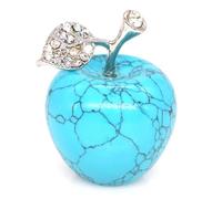 30mm Natural Clear Quartz Apple Figurine - Reiki Healing Crystal, Energy Stone, Desk Decor Gift