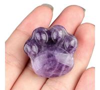 30Mm Natural Semi-Precious Stone Cat's Paw Figurine Room Ornaments Amethyst Quartz Statue