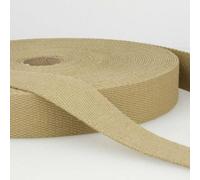 30mm Pure Cotton Webbing 2mm 248D, 041 Light Beige Camel, 4 Metres