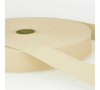30mm Pure Cotton Webbing 2mm 248D, 051 Natural Cream, 4 Metres