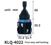 30mm Push Button Rocker Switch 4 Way Self Locking Reset for Toggle Cross Switches KLQ-201/KLQ-402 with Silver Contacts, Thick Copper Parts, Black(KLQ-4022)