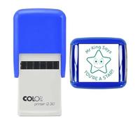 30mm Round Self-Inking Rubber Stamp - Perfect for Teachers, School, and Education Use - Personalised and Custom Made Design (Star)