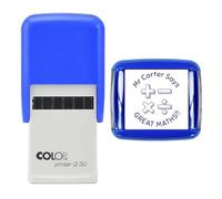 30mm Round Self-Inking Rubber Stamp - Perfect for Teachers, School, and Education Use - Personalised and Custom Made Design (Maths)