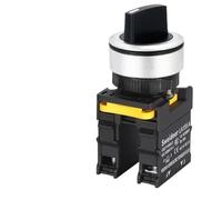 30mm Selector Knob Switch LED 1NO/2NO/1NO1NC 2/3 Position Self Locking Momentary Rotary on off Switch with Light 12V 24V 220V10A(1NO1NC_3 POSITION SELF-LOCK_12V)