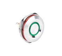 30mm Self-locking 1NO1NC 12V/24V/110V/220V Momentary Ring Power Light Led Illuminated Car Pin Push Button Switch IDGTTLDF(Ring Illuminated,12V Blue LED)