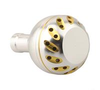 30MM silver gold, Fishing Reel Rocker Knob Handle for Daiwa Power Handle - Cold-Forged Aluminium Alloy, Anodised Finish, Compatible with 30mm/35mm/38mm Spool Sizes - Precision Stainless Steel Bearings