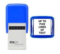30mm Square - Premium Personalised Custom Made Self-Inking Business Company Address Rubber Ink Stamp (Five Lines of Text)