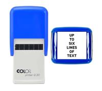 30mm Square - Premium Personalised Custom Made Self-Inking Business Company Address Rubber Ink Stamp (Six Lines of Text)