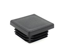 30mm Square Ribbed Black Plastic Inserts END CAPS STOPPERS for Tubular Furniture Legs OR FEET by LIFESWONDERFUL® (10)