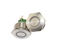30mm stainless steel ring lamp 6v 12v 24v 220v green white yellow red momentary led pushbutton switch IDGTTLDF(Red,220v)