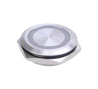 30MM Stainless Steel Super Short Self-Reset Momentary Push Button Switch 12V 220V 10Pcs(Red LED,RING LED_12V)