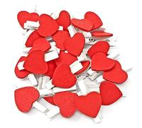 30mm White Clothes Peg with 17mm Red Wooden Heart Craft for Shabby Chic Vintage Wedding (10)