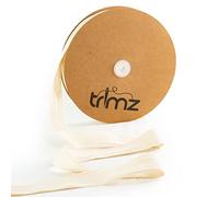30mm x 50m: Trimz Natural Cotton Herringbone Tape 30mm x 50m | Extra Long Craft Ribbon | Sewing, Large Scale Projects, Textile Design