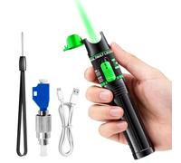 30mW Visual Fault Locator Kit Rechargeable with 2.5mm Universal ConnectorFC/SC/SF, FC to LC Adapter, 30-50km VFL Green Light Pen Fibre Network Cable Test Kit
