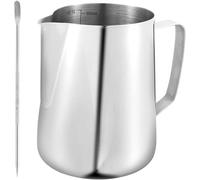 30oz/900ml Barista Milk Jug, Stainless Steel Frothing Pitcher with Measurement Mark & Latte Art Pen for Cappuccino, Latte Art
