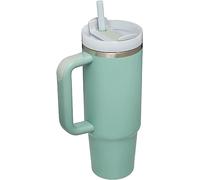30oz Tumbler with Handle and Straw, Insulated Lid and Straw, 30 oz Cup Stainless Steel Water Bottle Outdoor Sports Travel Tumblers - Eucalyptus