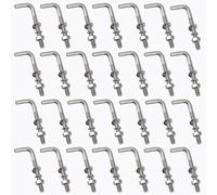 30Pack M4x50mm L Shaped Foundation Bolts Kit 304 Stainless Steel Right Angle Foundation Anchor Bolts Square Screws with washers and Nuts