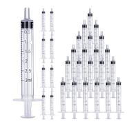 30Pack Syringes without Needle No Rubber Ring, HPLC Sampler Resistant to Organic Acids Bases Disposable Syringe(3ml)