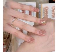 30Pc Cats Eyes Short Square Fake Full Covers Glues on Acrylic Artificial Stick on Glues on Nail