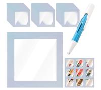 30Pc Diamond Art Release Paper with Diamond Pen for DIY Crafting Light Blue | 10x10cm Reusable Diamond Art Release Film,Dust Protection Sectional Release Sheets Diamonds Painting Accessories Tool