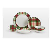 30pc Green Tartan Dinner Set