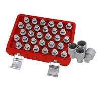 30pc Mercedes Locking Wheel Nut Socket Set Patterned Recessed (Neilsen CT4536)