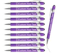 30pc Personalized Ballpoint Pen With Engraved Text, Inspirational Ballpoint Pen Personalised Motivational Messages Pen for Father's Day, Mother's Day, Adults Kids Gifts (Purple)