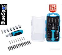 30pc Ratchet Screwdriver Bit Set PH PZ SL Torx 1/4" Drive Socket Bits Bluespot