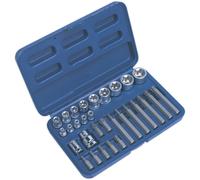 30pc TRX Star Socket & Hex Bit Set - 1/4" 3/8" 1/2" Square Drive - Male & Female