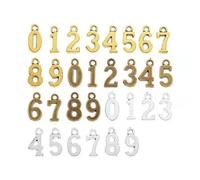 30pcs 0-9 16 * 8mm Antique Silver Antique Bronze Number Charms for DIY Jewelry Finding Practical treatment