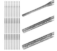 30pcs 1/2/2.5mm 150 Grit Diamond Tip Drill,Diamond Tipped Drill Bits,Diam-Ond Dr-Ill Bit,MiCro Diamo-Nd D-Rill Bi-Ts Compatible With Most Rotary Tools,For Grind Sea Glass Ceramic Stone Granite Jewelry