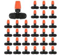 30PCS 1/4” Adjustable Three-Way Atomizing Nozzle, Kalolary Micro Spray Irrigation Drippers Lock Irrigation Emitters Misting Nozzles for 4/7mm Tube Drip Irrigation Parts for Mist Irrigation System