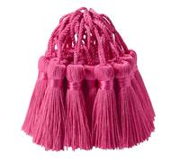 30pcs 10.9cm Silky Tassels DIY Craft Bookmark Pendant-Dark Pink