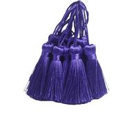 30pcs 10.9cm Silky Tassels DIY Craft Bookmark Pendant-Dark Purple