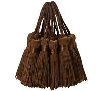 30pcs 10.9cm Silky Tassels DIY Craft Bookmark Pendant-Light Coffee