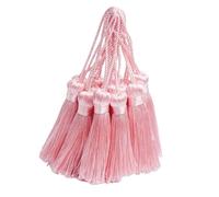 30pcs 10.9cm Silky Tassels DIY Craft Bookmark Pendant-Light Pink