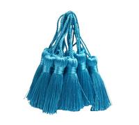 30pcs 10.9cm Silky Tassels DIY Craft Bookmark Pendant-Peacock Blue
