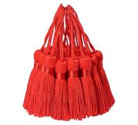 30pcs 10.9cm Silky Tassels DIY Craft Bookmark Pendant-Red