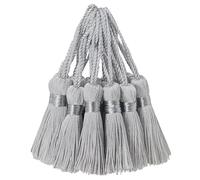30pcs 10.9cm Silky Tassels DIY Craft Bookmark Pendant-Silver Grey