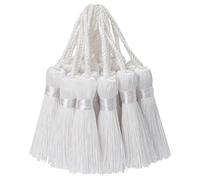 30pcs 10.9cm Silky Tassels DIY Craft Bookmark Pendant-White