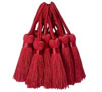 30pcs 10.9cm Silky Tassels DIY Craft Bookmark Pendant-Wine Red