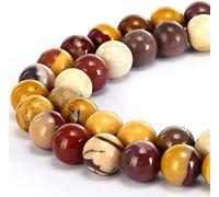 30pcs 12mm Natural Mookaite Jasper Stone Beads Round Loose Gemstone Beads for Jewelry Making Strand 15 Inch